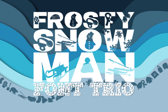Frosty Snowman Trio: A Playful Display Font for Handmade Makers