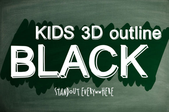 Kids 3D Outline Black: A Display Font That Makes Your Brand Look Polished
