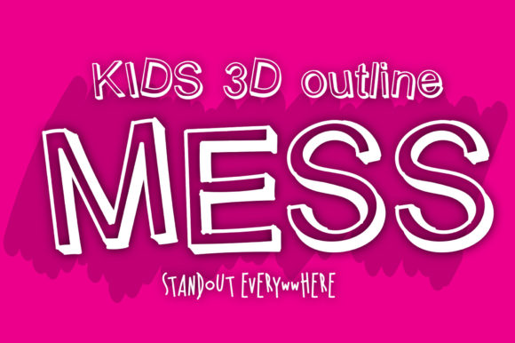 Kids 3D Outline Mess: A Playful Display Font with Editorial Warmth